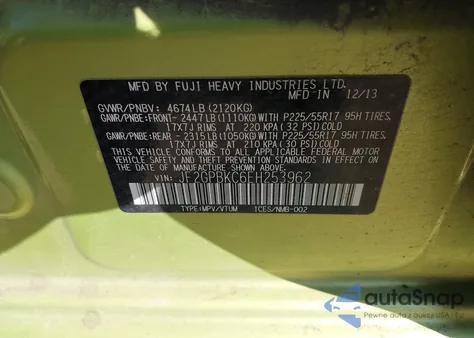 2014 Subaru Xv Crosstrek Hybrid 2.0I Touring from USA, damaged, VIN JF2GPBKC6EH253962